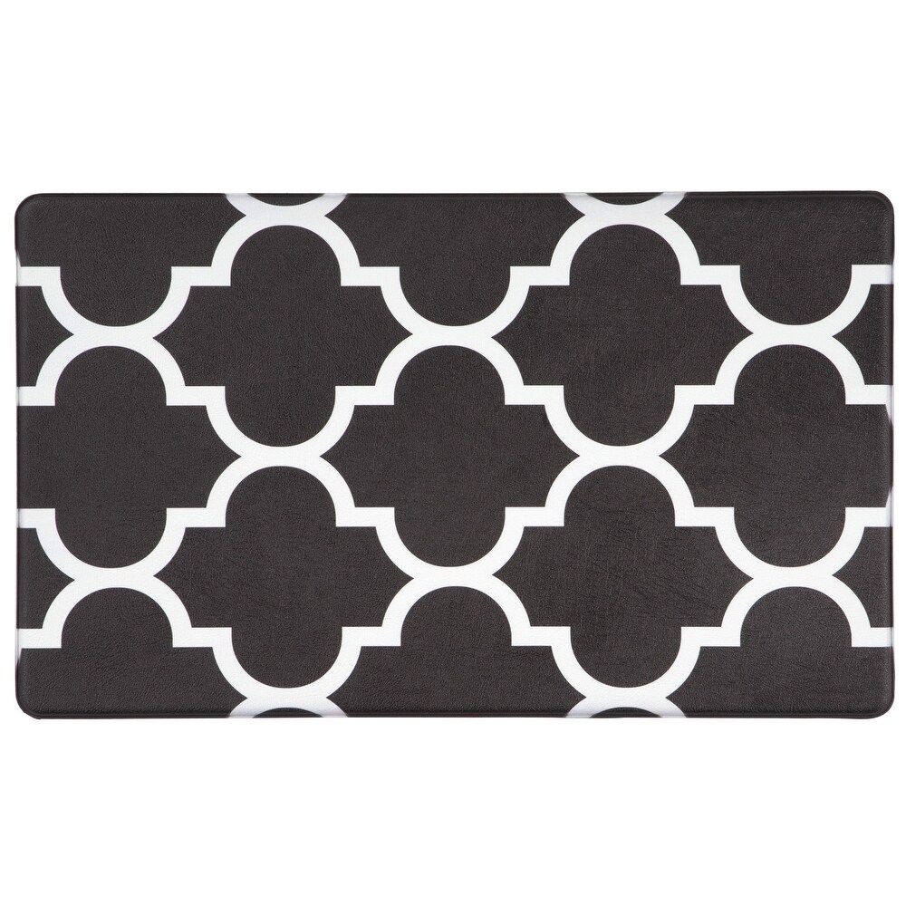 World Rug Gallery Contemporary Modern Moroccan Trellis Anti Fatigue Standing Mat