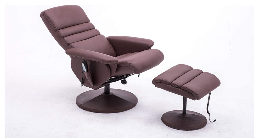 Modern Recliner Chair With Ottoman  Massage Function For Your Comfort   Transitional   Recliner Chairs   by Decorn  Houzz