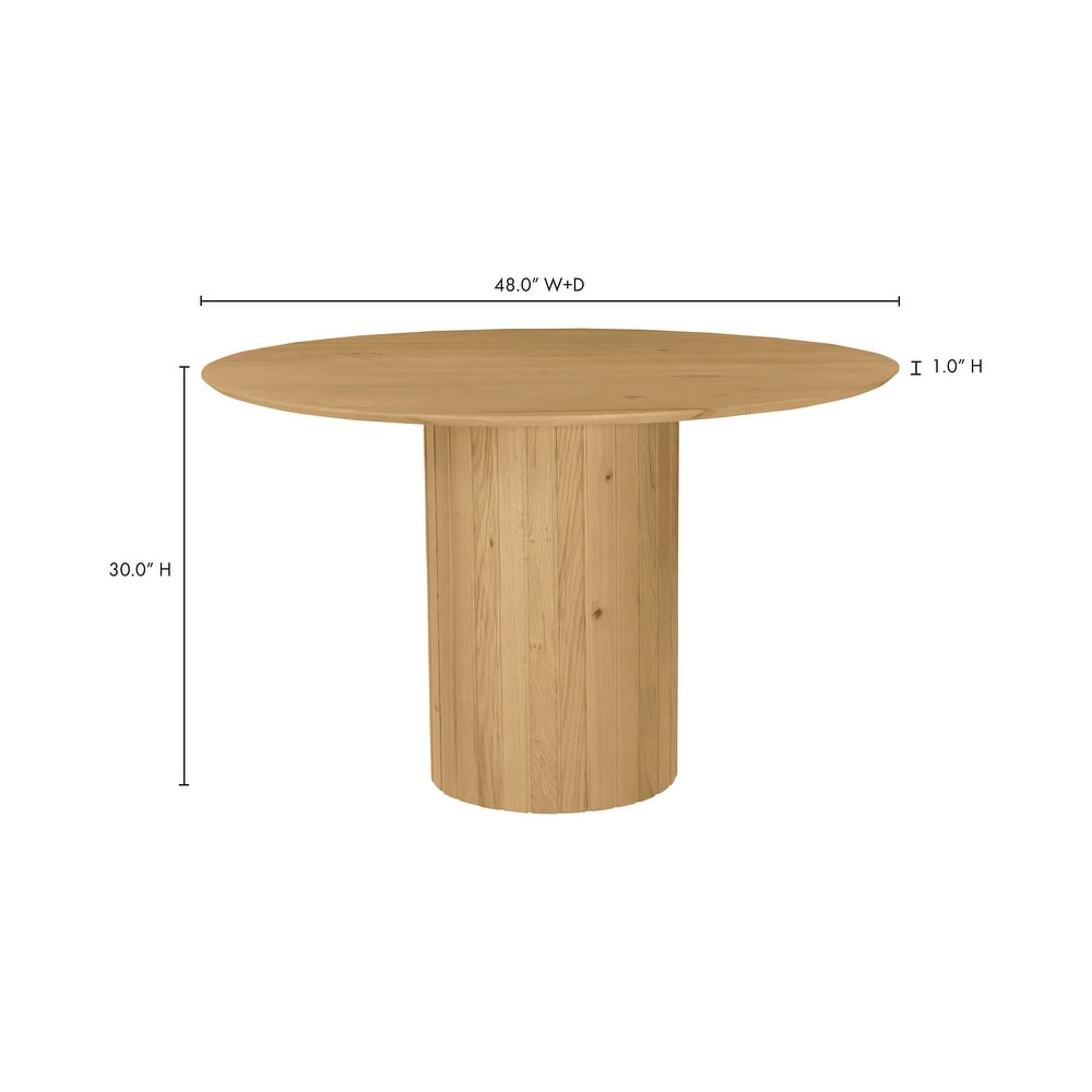 Aurelle Home Poete Solid Acacia Wood Pedestal Dining Table