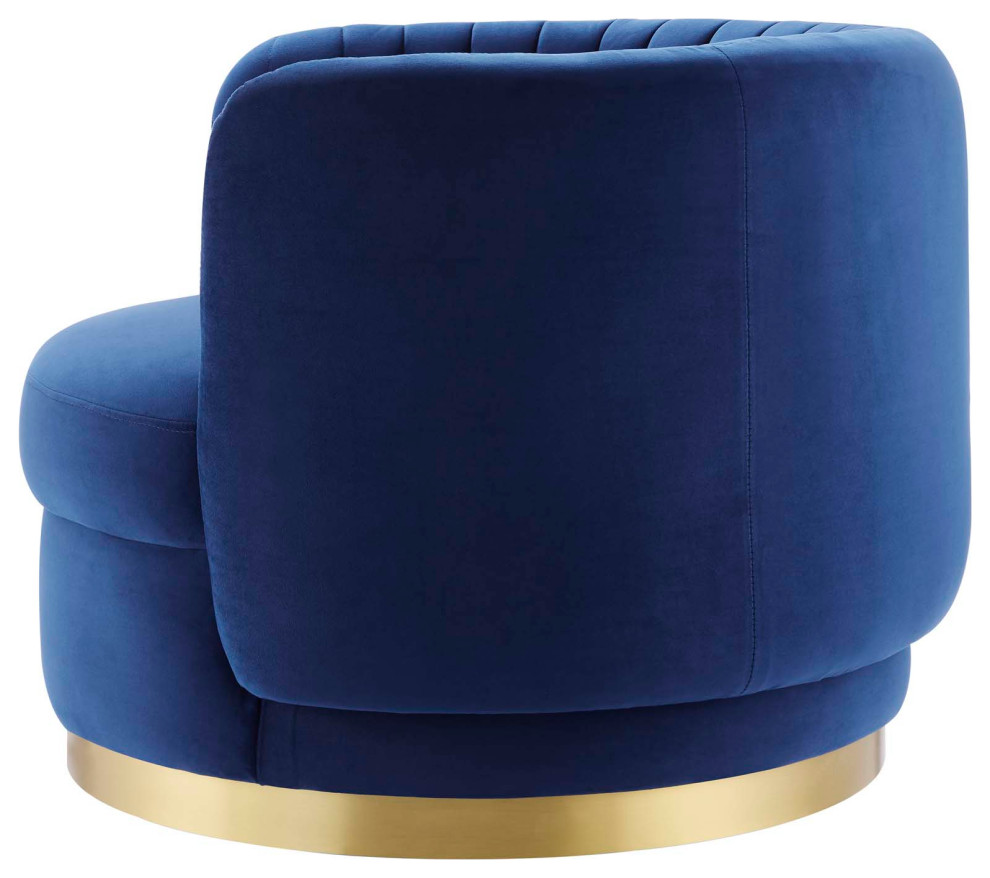 Armchair Swivel Accent Tufted Chair  Gold Velvet  Modern Hospitality   Contemporary   Armchairs And Accent Chairs   by House Bound  Houzz