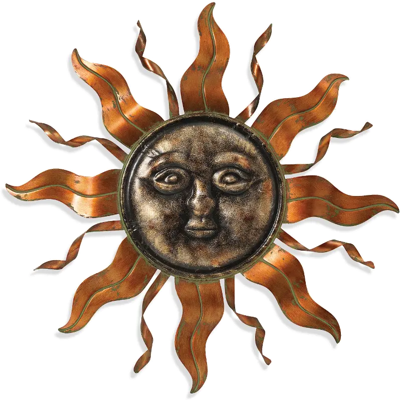 Metal Sun Face Patio Decor