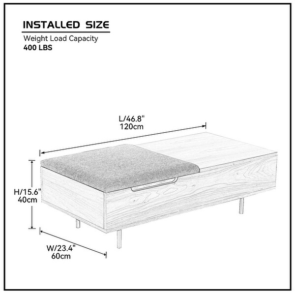 Coffee Table， Modern Wood and Metal Center Table with storage for Living Room