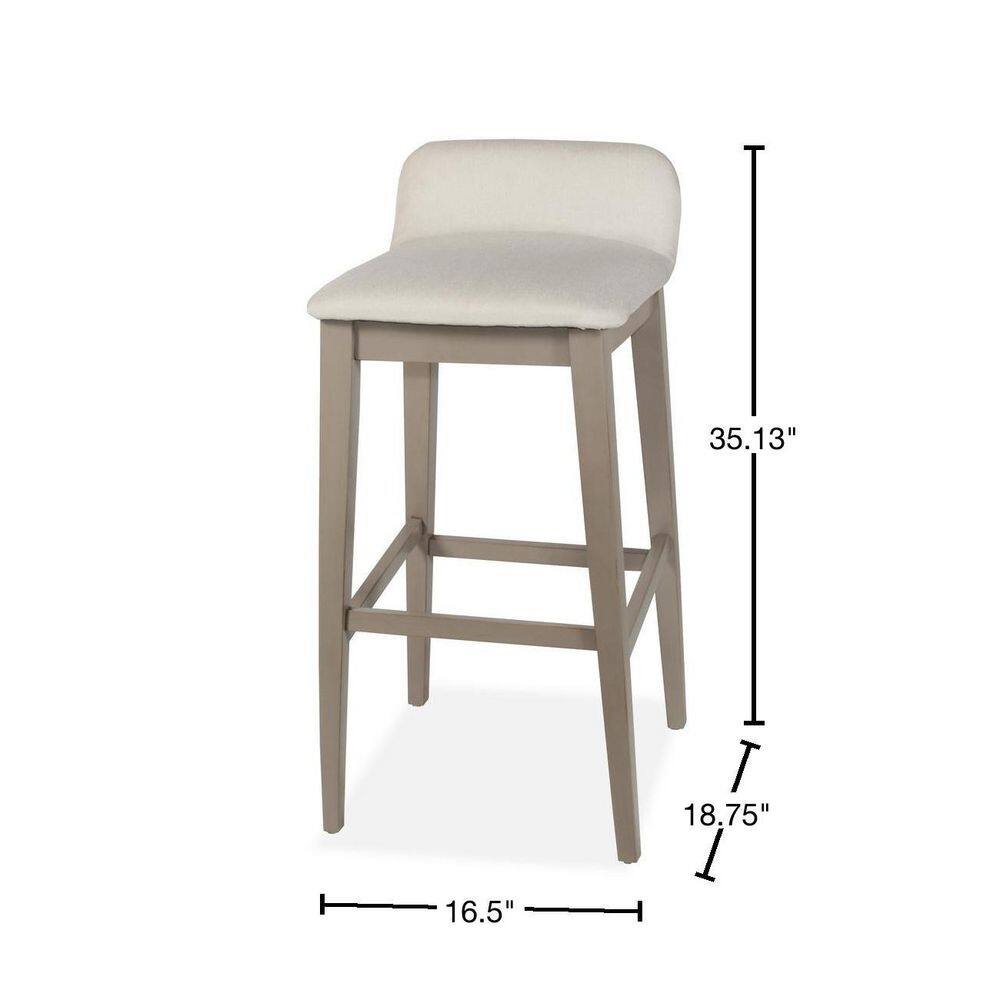 Hillsdale Furniture Maydena 30.25 in. Non-Swivel Bar Distressed Gray Stool 4741-830