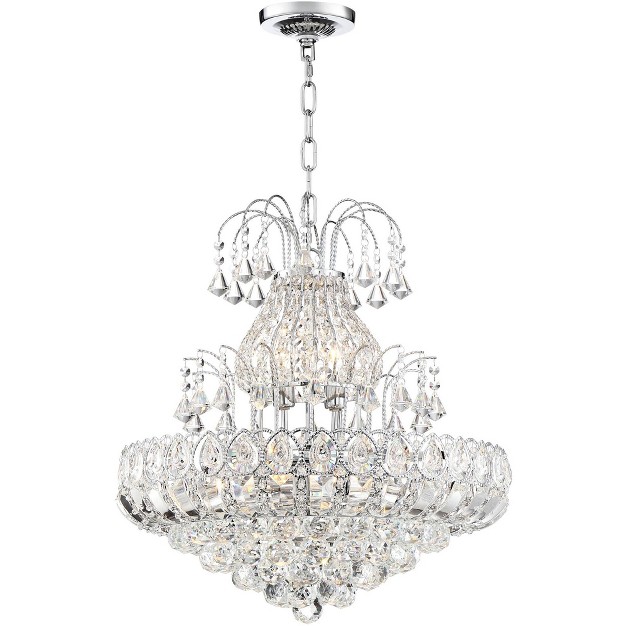 Wide Modern Tiered Crystal 8 light Fixture For Dining Room House Foyer Kitchen Island Entryway