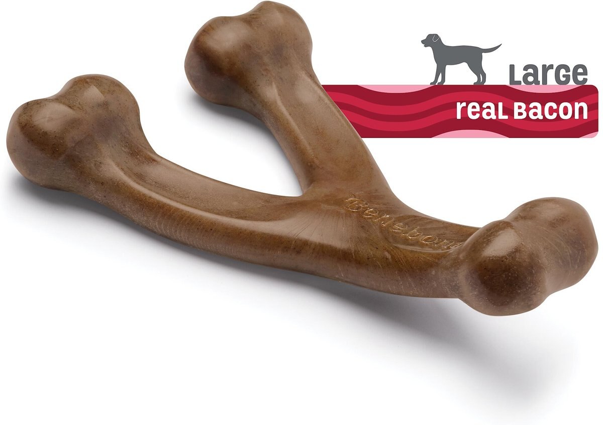 Benebone Bacon Flavor Wishbone Tough Dog Chew Toy