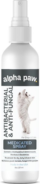 Alpha Paw Antibacterial and Antifungal Medicated Dog and Cat Spray， 8-oz bottle