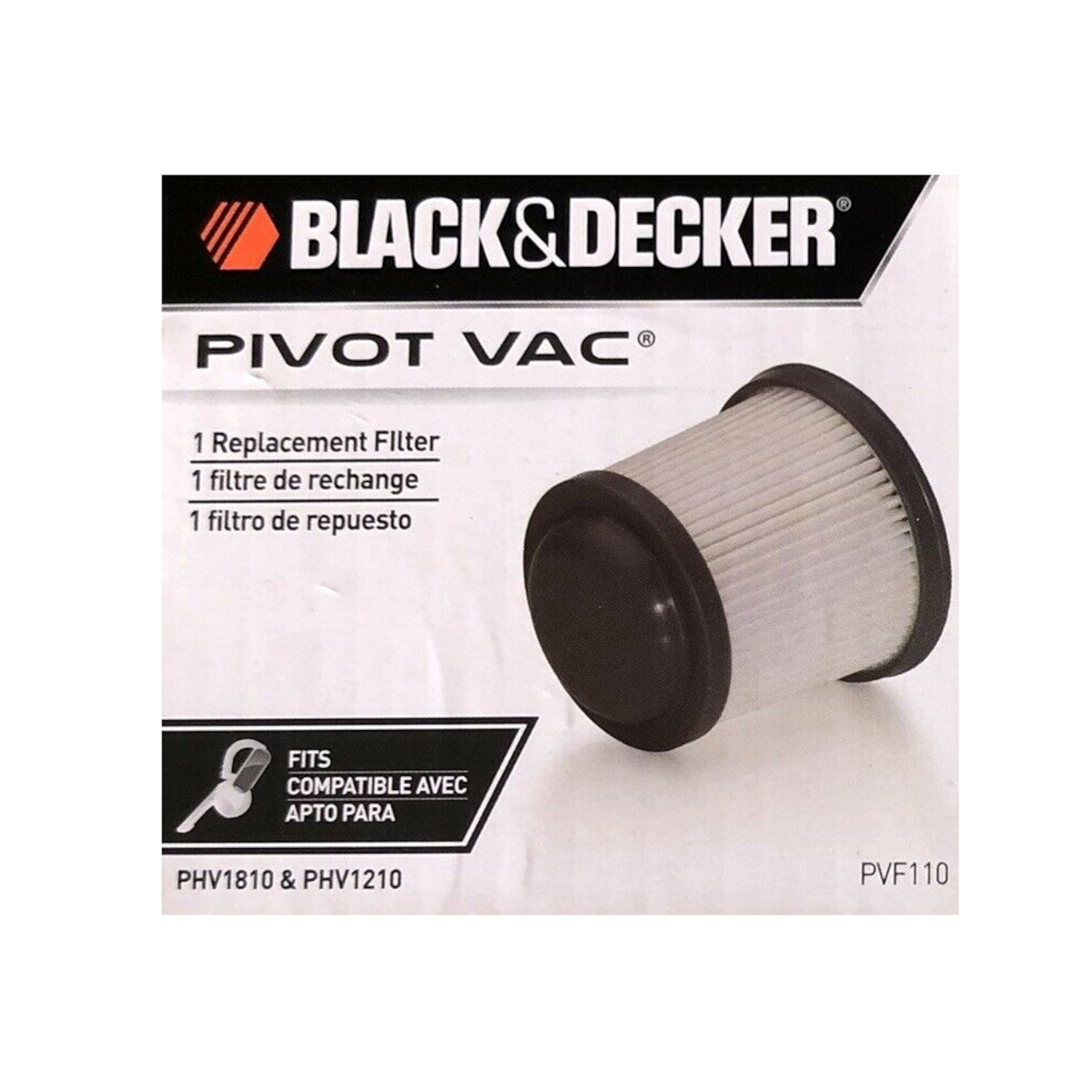 Black+Decker Pivot Vac Vacuum Filter For Filter 1 pk