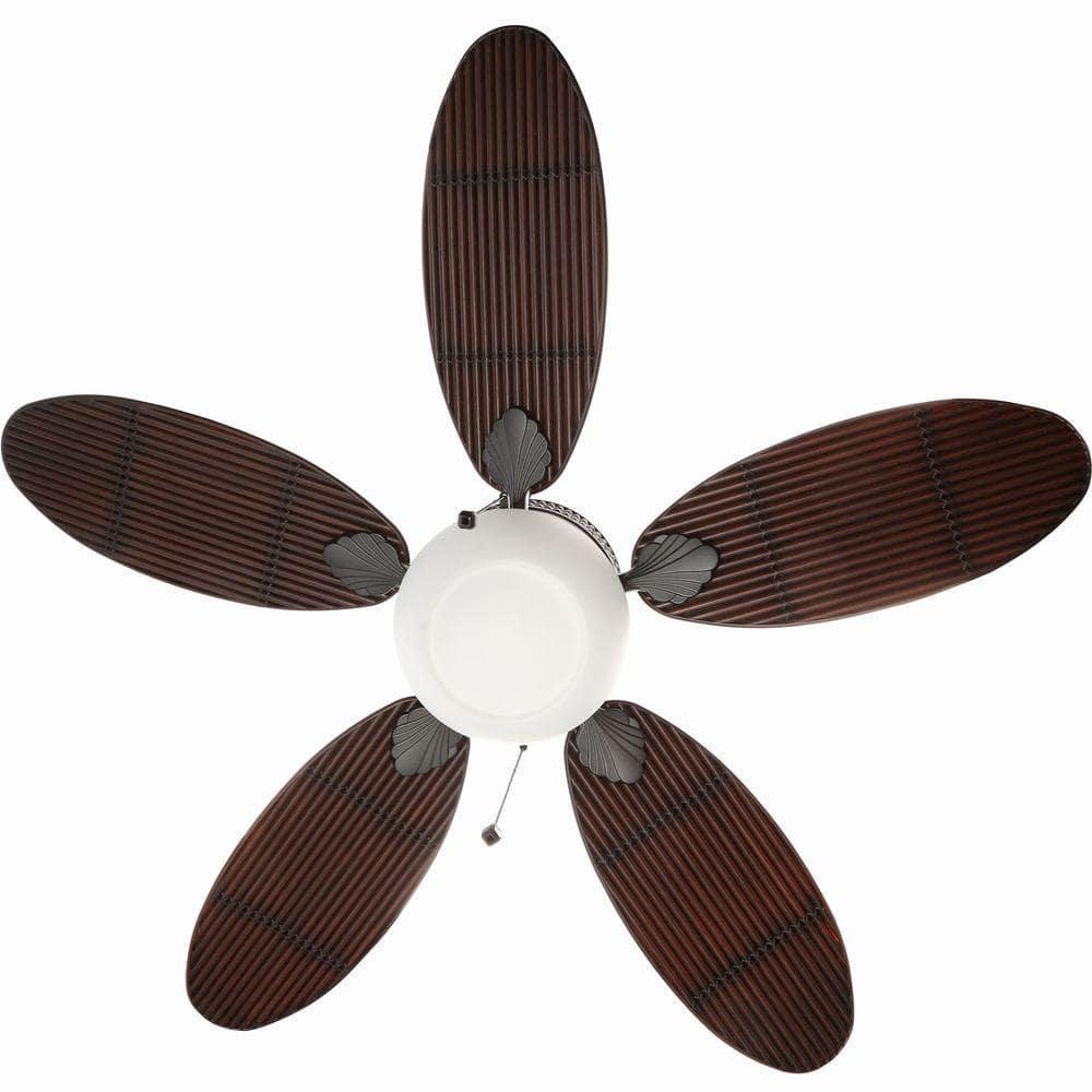 Home Decorators Collection Tahiti Breeze 52 in LED IndoorOutdoor Natural Iron Ceiling Fan with Mahogany Bamboo Accents