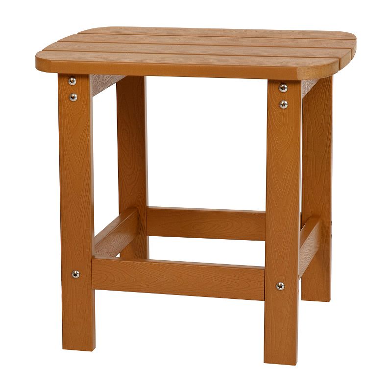 Emma and Oliver Hammond Indoor/Outdoor Polyresin Adirondack Side Table for Porch， Patio， or Sunroom