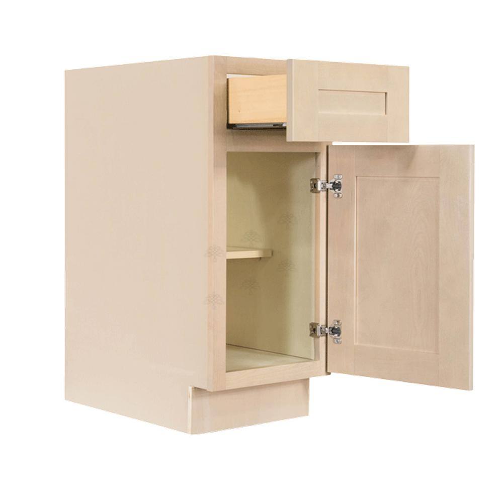 LIFEART CABINETRY Lancaster Shaker Assembled 21x34.5x24 in. Base Cabinet with 1 Door and 1 Drawer in Stone Wash ALSW-B21