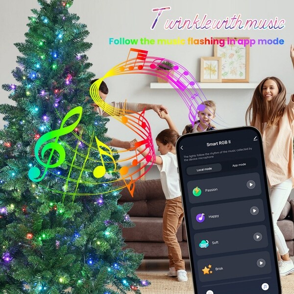 6/7/9 FT PVC Automatic Christmas Tree with WiFi Control