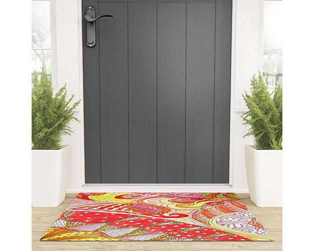 Rosie Brown Swirls Looped Vinyl Welcome Mat Society6