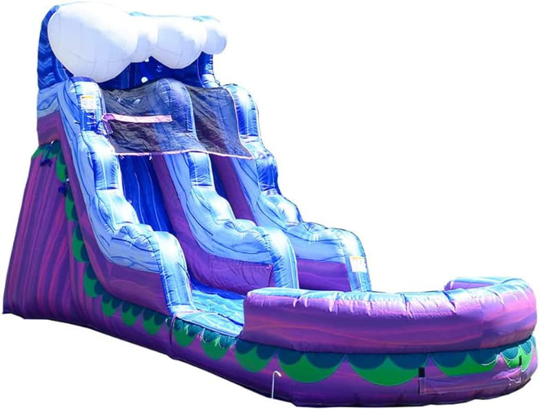 JumpOrange 15' FT Mermaid Water Slide Inflatable with Splash Pool for Kids and Adults (with Blower), Commercial Grade, Summer Fun, Backyard Water Park