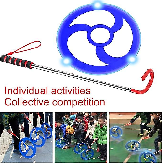 Children's Fitness Tumbling Toys， Sports Balance Toys， Outdoor Tumbling With Telescopic Push Bar And Led Lights