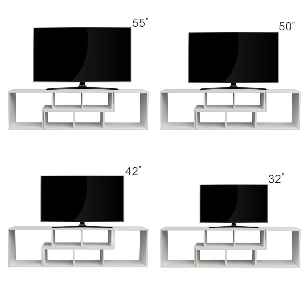 Convertible TV Stand TV Console Table with Open Storage Shelves  Bookshelf Entertainment Center for Living Room Bedroom