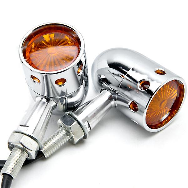 2pcs Chrome Motorcycle Turn Signals Blinker Lights Compatible with Honda Gold Wing Goldwing 1200 1500 1800