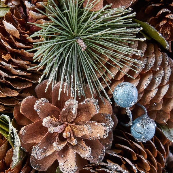 Christopher Knight Home Walt PreDecorated Pine Cone and Glitter Artificial Tabletop Christmas Tree