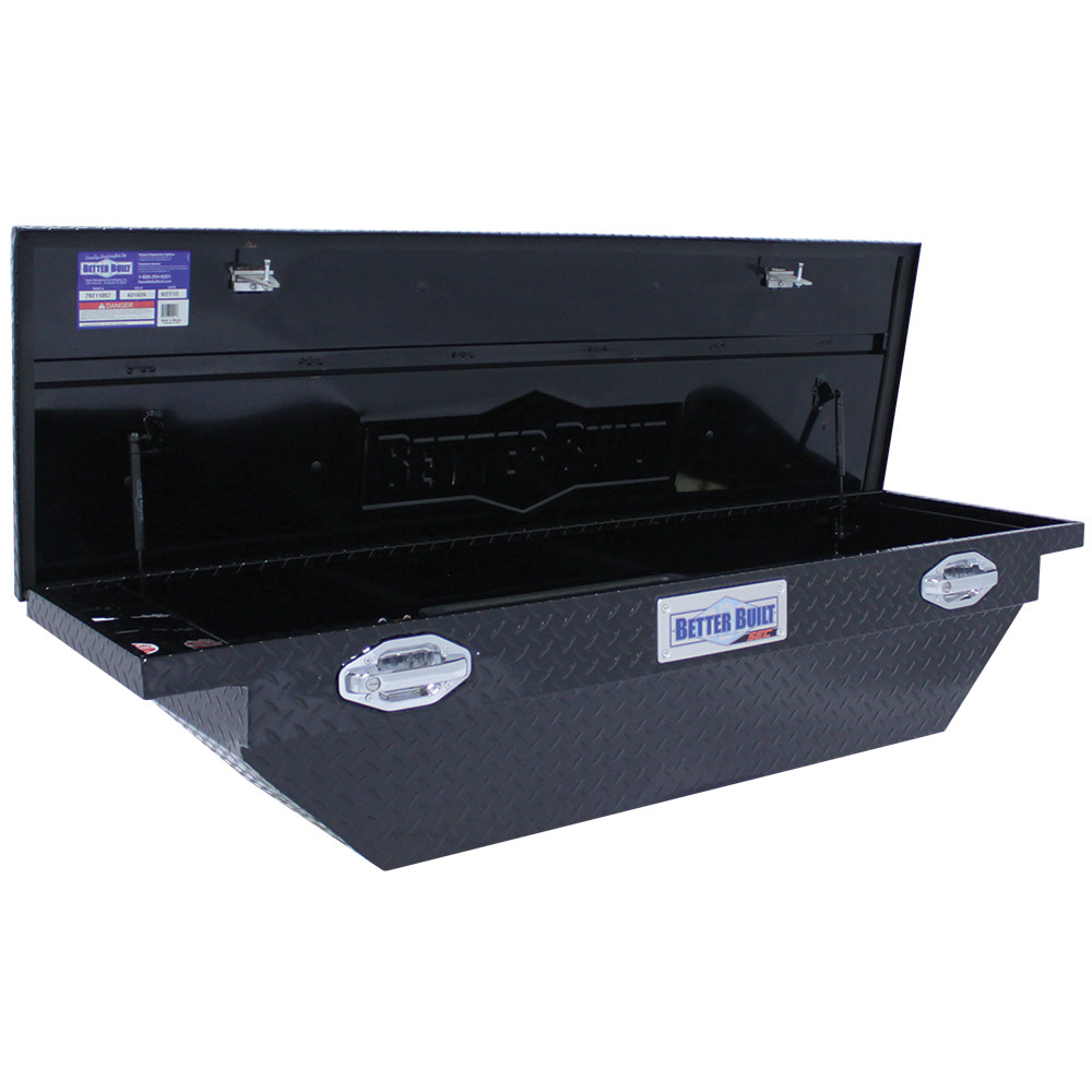 63 SEC Saddle Truck Tool Box， LOW PROFILE， WEDGE， GLOSS BLACK