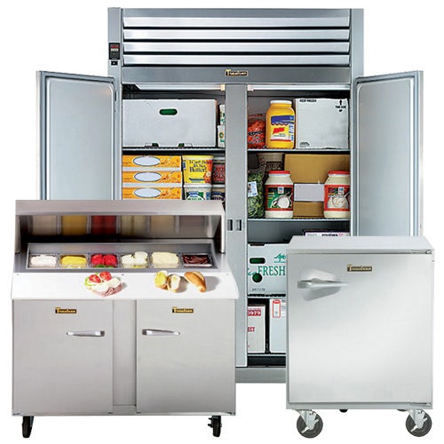 Pass-Thru Refrigerator - Two Section， Full Height， Solid Door， Left Hinged Front， Right Hinged Rear