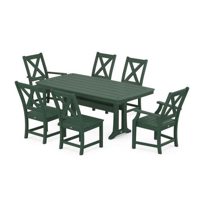 Polywood Braxton 7-Piece Dining Set with Trestle Legs PWS1031-1