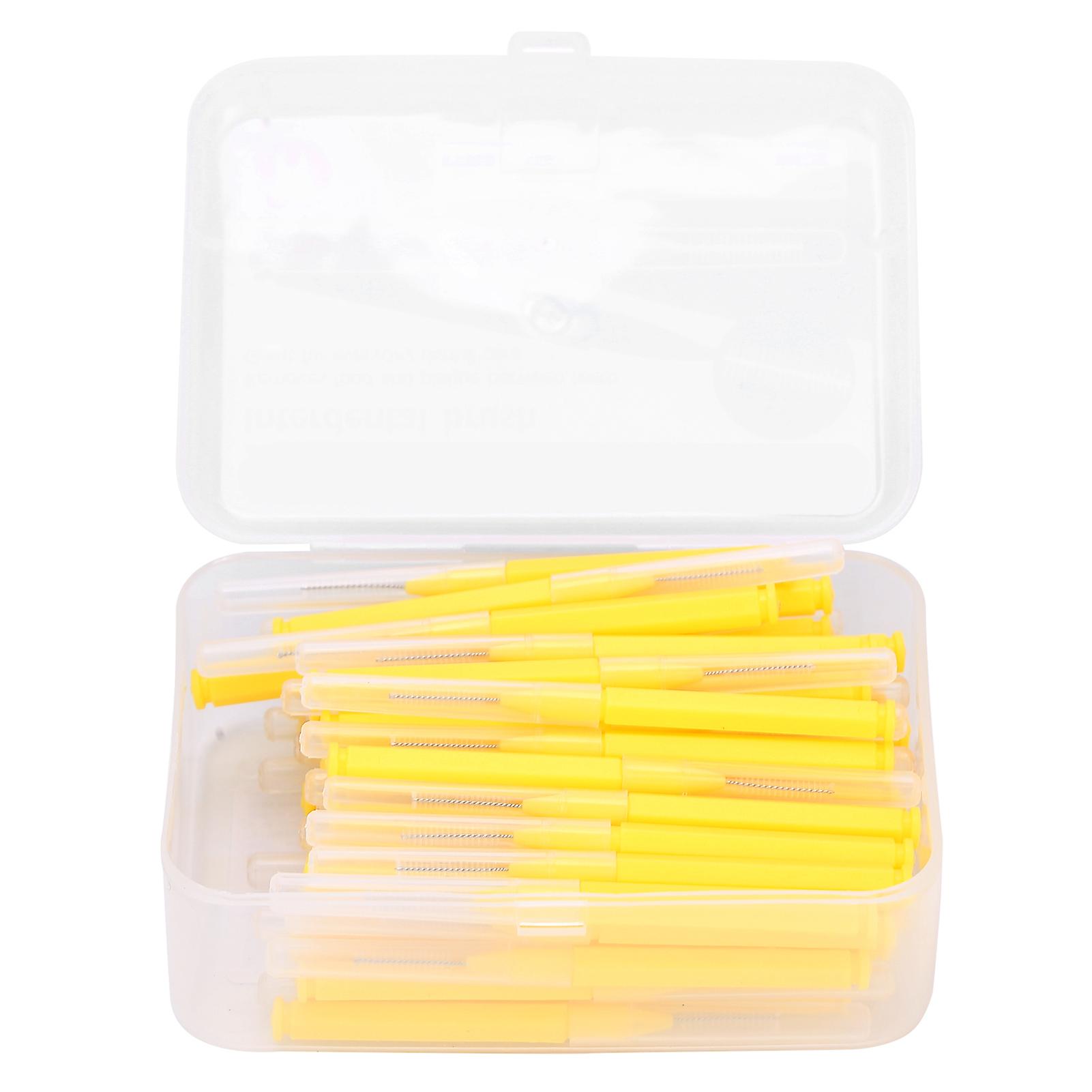 60pcs / Box Orthodontic Interdental Brush Tooth Cleaning Tool Dental Teeth Cleaner Toothpick Yellow