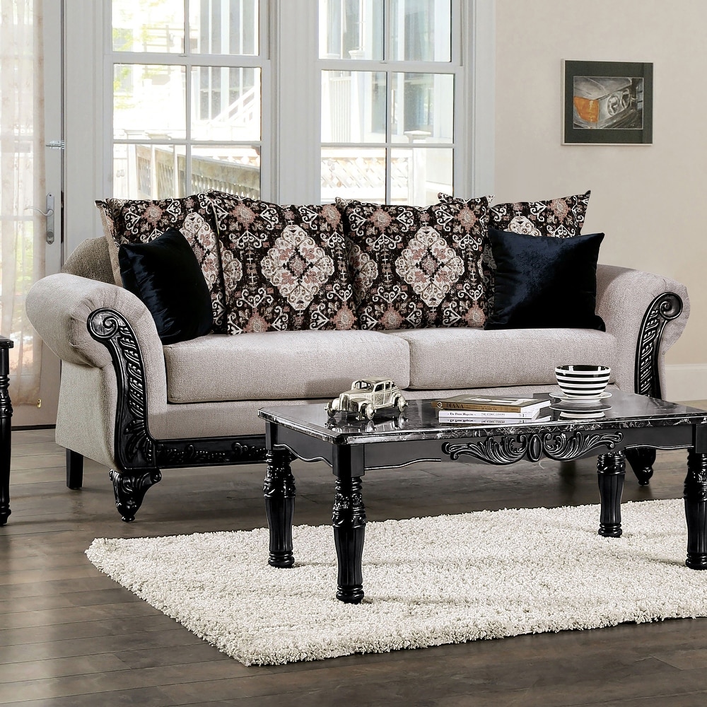 Novala Traditional Brown Chenille 2 Piece Sofa Set by Furniture of America