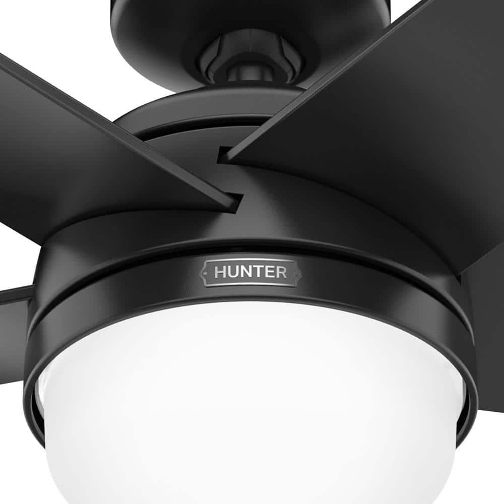 Hunter Yuma 52 in IndoorOutdoor Matte Black Ceiling Fan with Remote and Light Kit