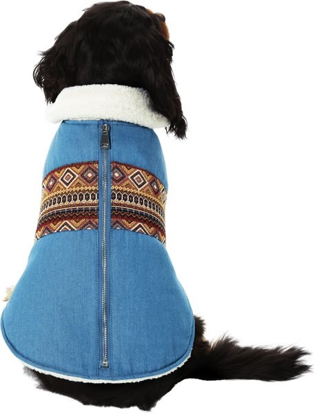 Frisco Mid-Heavyweight Western Fleece Lined Faux Zipper Dog and Cat Coat