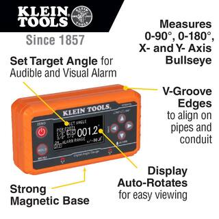 Klein Tools Digital Level with Programmable Angles and Plumbers Straps 2-Piece 80036