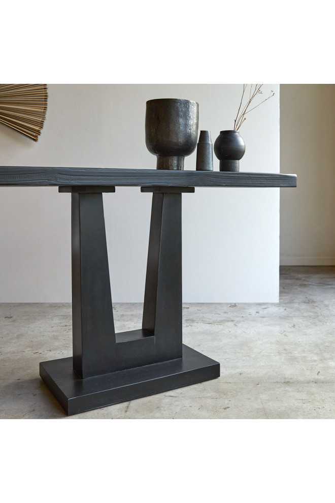 Pine Black Console Table  Tikamoon Aya   Transitional   Console Tables   by Oroa   Distinctive Furniture  Houzz