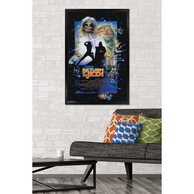 Trends International 24x36 Star Wars Return Of The Jedi One Sheet 1 Framed Wall Poster Prints