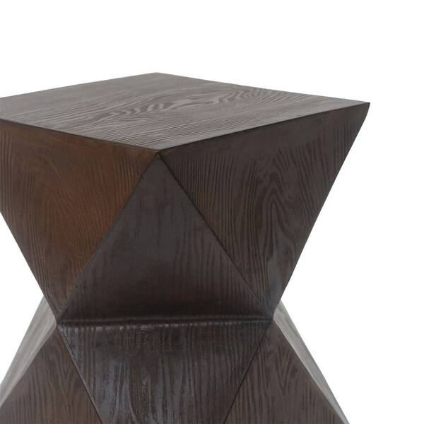 Prismatic WoodLike Grain Indoor Outdoor Lightweight Concrete Side Table