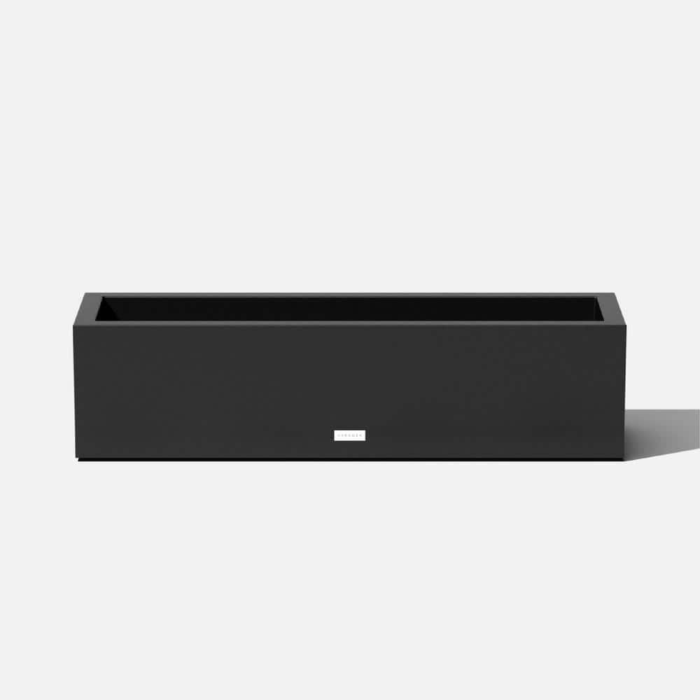 Veradek Block Series Window Box 36 in. Black Plastic Planter TRHV36B