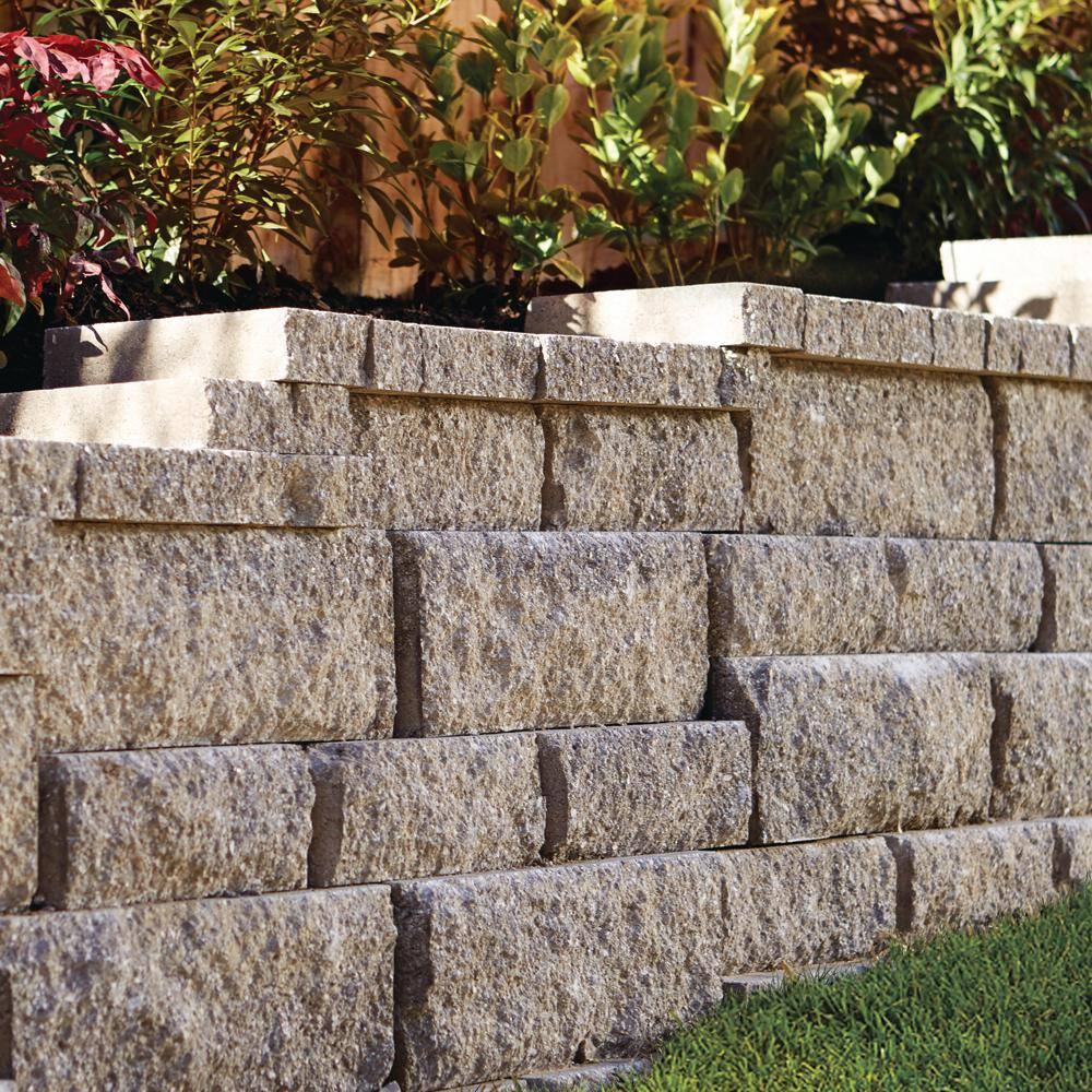 Pavestone RockWall Medium 6 in. H x 7.75 in. W x 7 in. L Marine Concrete Wall Block (96-Piece31 sq. ft.Pallet) 79690