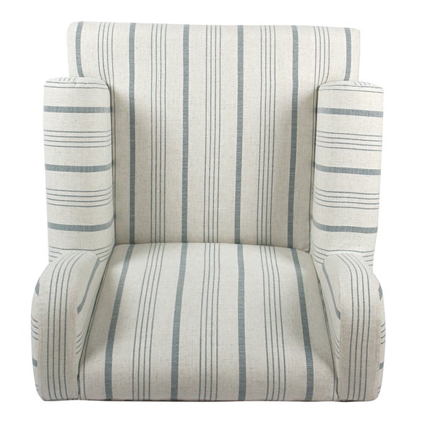 HomePop Emerson Rolled Arm Accent Chair - Blue Calypso Stripe