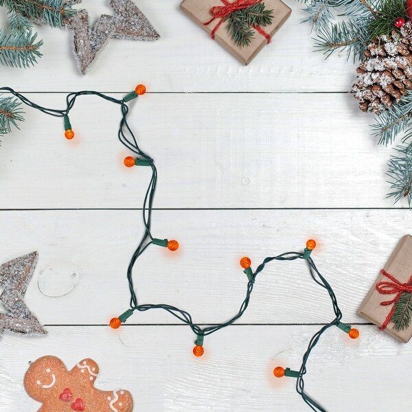 50 Count Orange LED G12 Berry Mini Christmas Lights