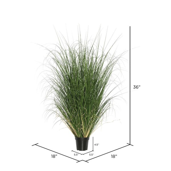 Vickerman 36 PVC Artificial Potted Green Curled Grass.