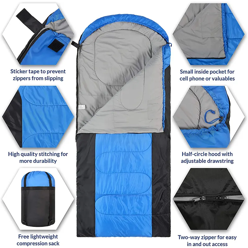 Custom Logo Camping Hiking Lightweight Warm   Cold Weather Backpacking large sleeping bag