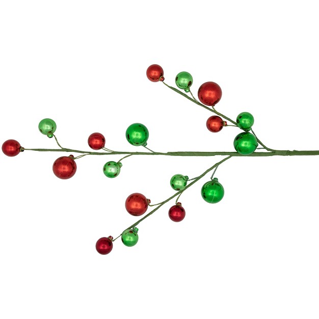 Green And Red Ball Ornament Christmas Spray