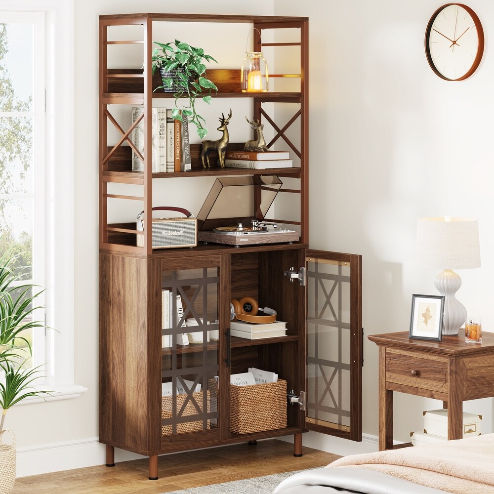 70.9 in Etagere Bookcase with Doors