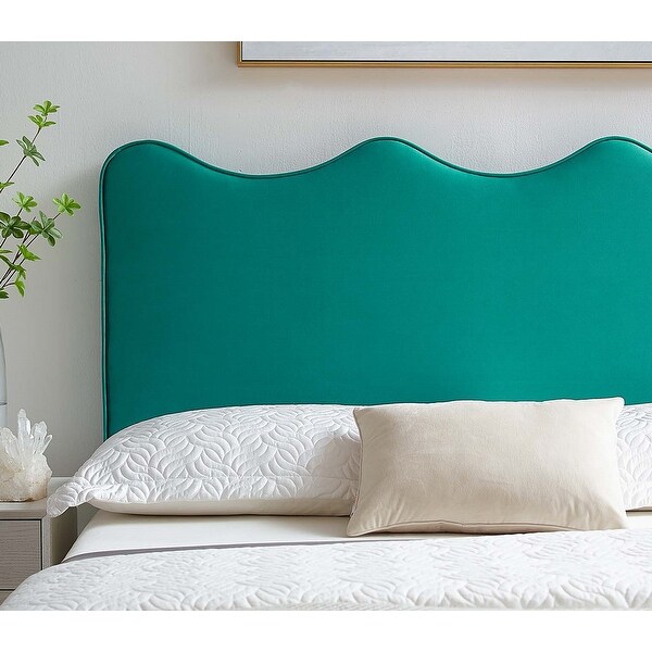 Monrovia Green Velvet Upholstered Twin Size Headboard - - 34023719