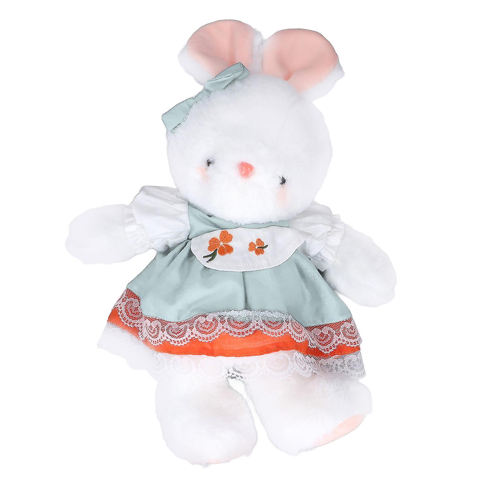 Plush Rabbit Toy Soft Skin Friendly Washable Cute Kids Gift Stuffed Animal Toy for Boys Girls Baby Cyan