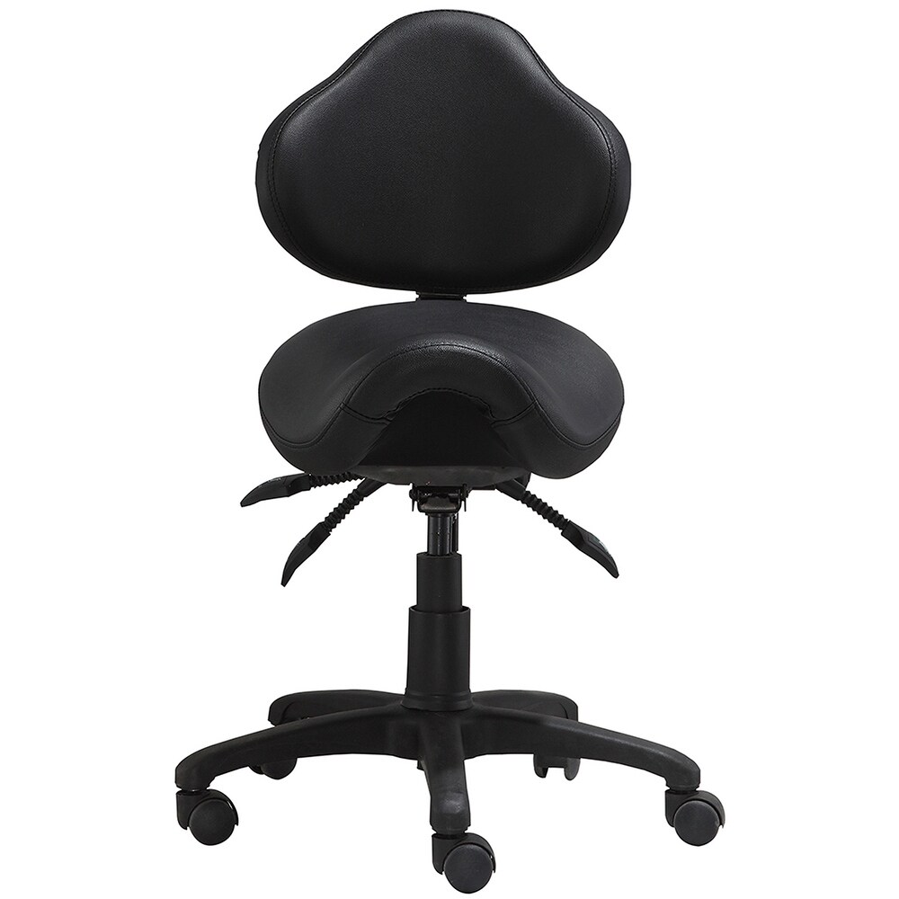 Ergonomic Adjustable Tilt Saddle Stool Chair With Back Support Home Office Exam Waiting Rooms Desk Dentistry Doctor