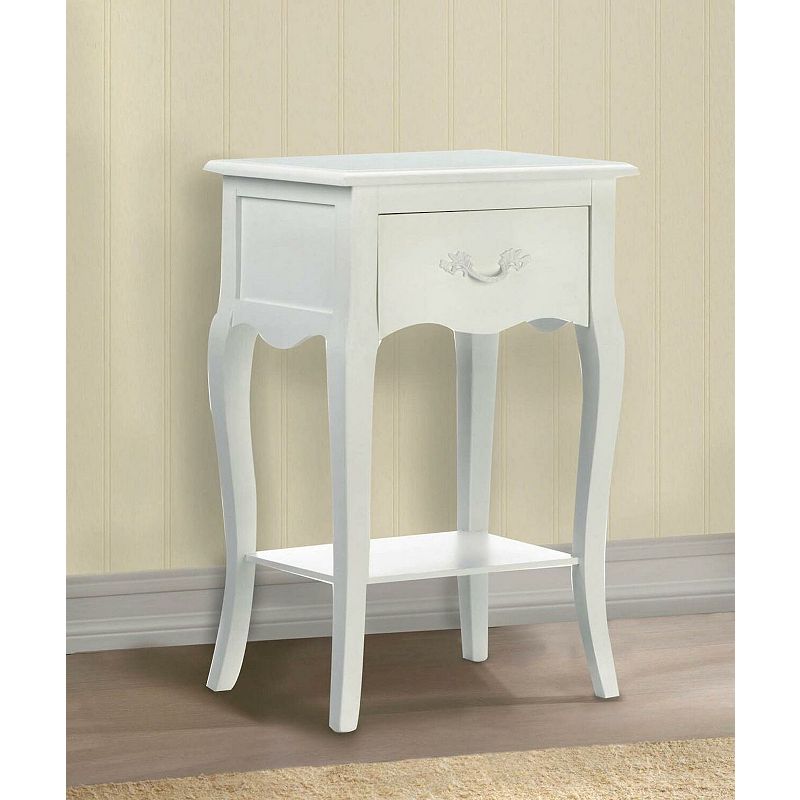 Romantic Country White Night Stand or Accent Table