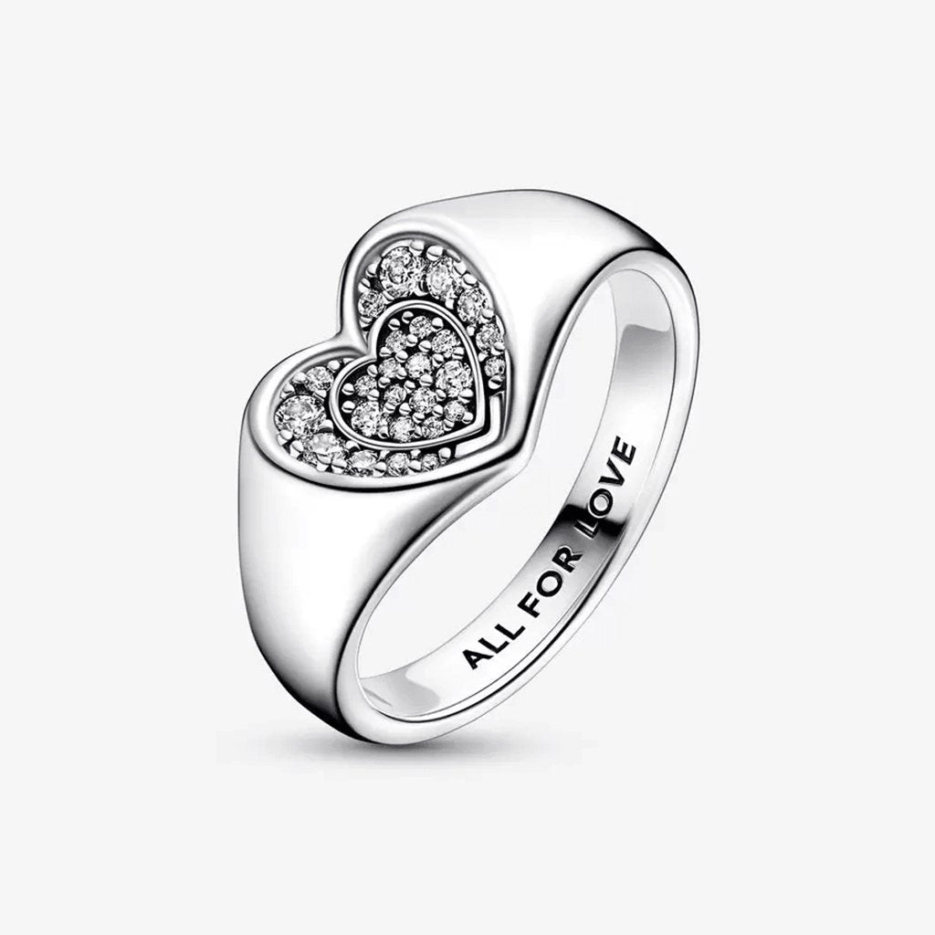 PANDORA  Radiant Heart Pavé Signet Ring