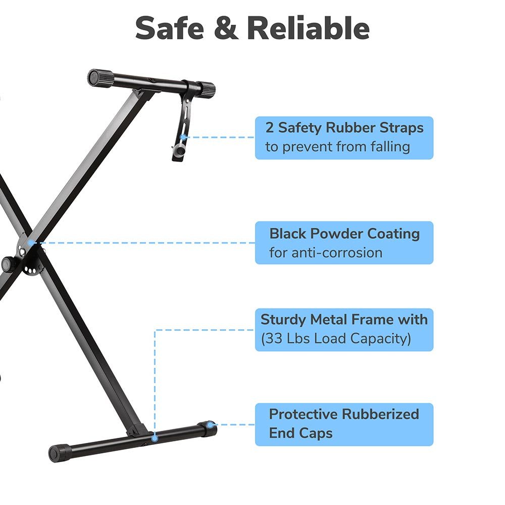 Yescom Musical Keyboard Stand Portable X-Style Adjustable