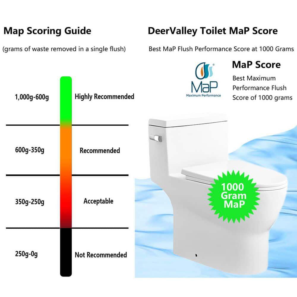 DEERVALLEY DeerValley Concord 12 in Rough in Size 1Piece 128 GPF Single Flush Elongated Toilet in White Seat Included