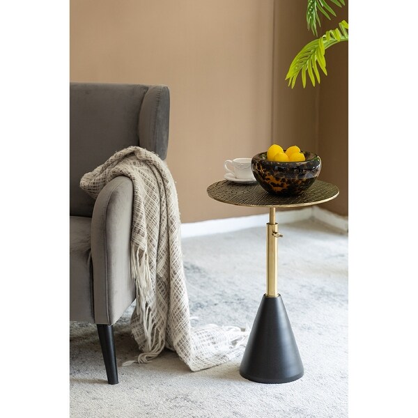 AandB Home Aluminum Accent Table - Gold/Black