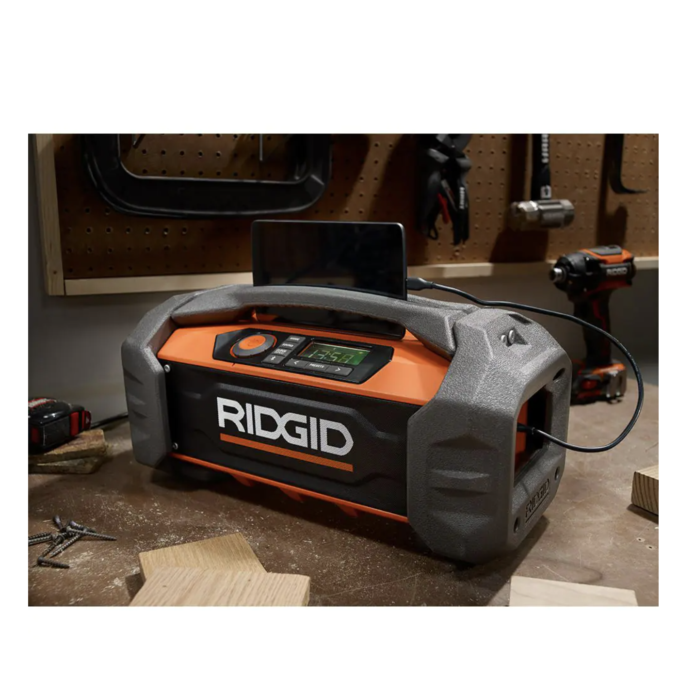 Ridgid 18v Hybrid Jobsite Radio With Bluetooth Wireless Technology (Tool Only)