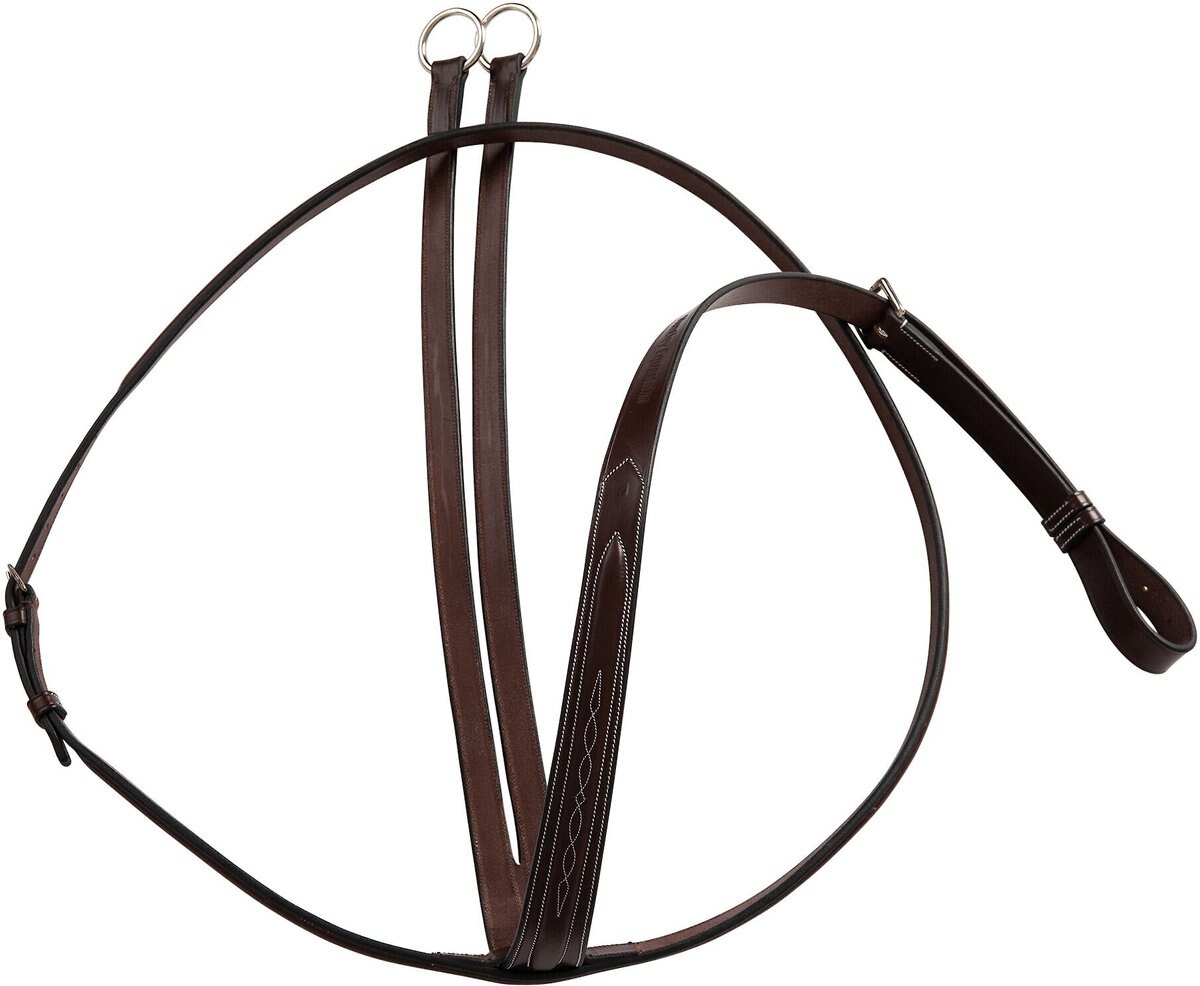 Huntley Equestrian Sedgdwick English Leather Fancy Stitched English Running Martingale， Brown， Full